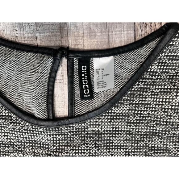 H&M Divided Marled Gray Knit Skate Dress 6 Casual Business Above‎ The Knee - Picture 2 of 12